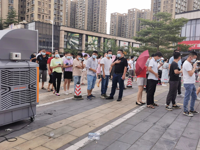 東莞全城核酸檢測，瑞泰風(fēng)關(guān)愛在行動，斗酷暑，送清涼！